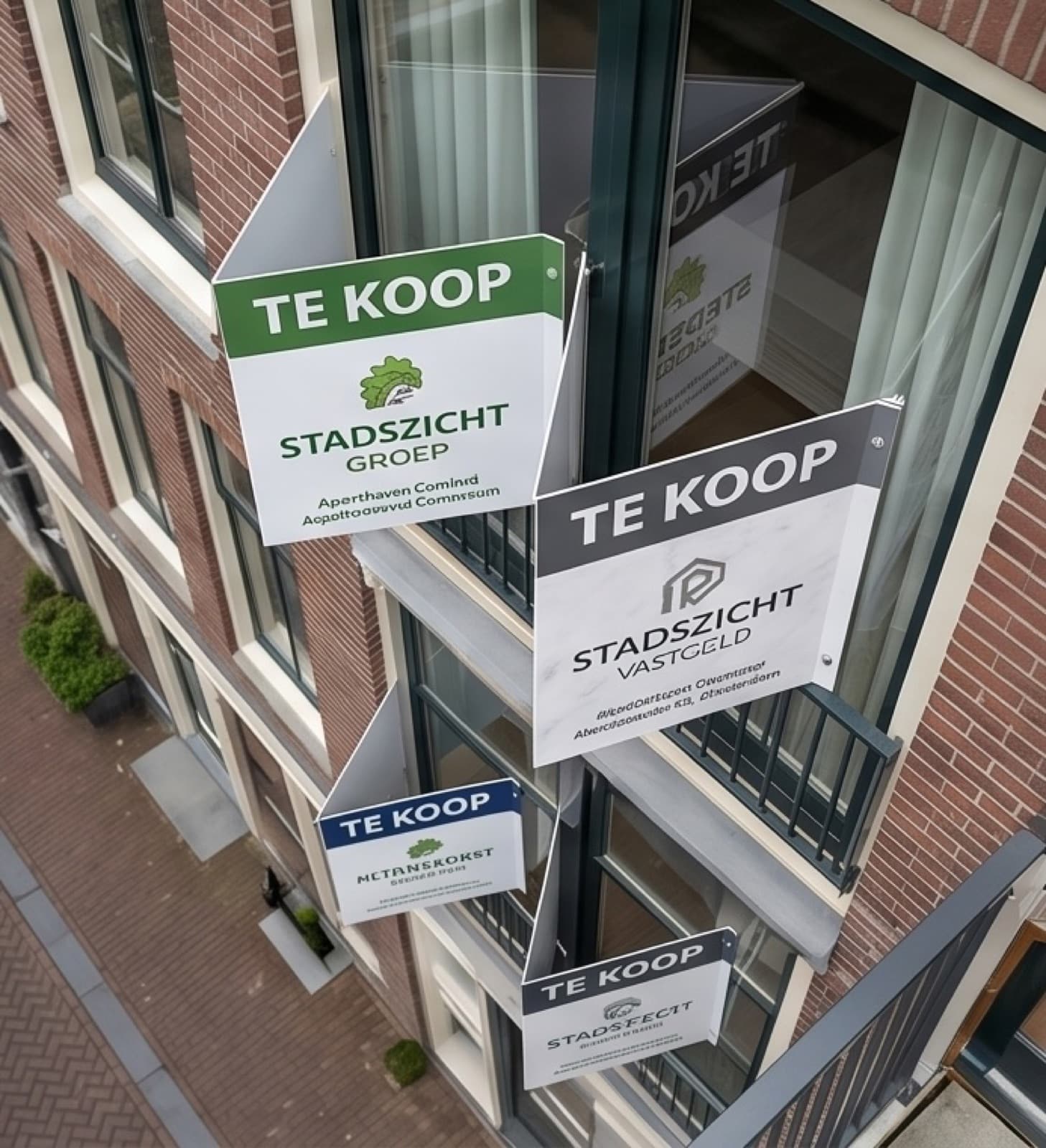 Makelaarsborden te koop — Stadszicht